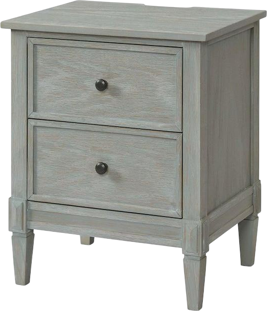 Vivian 2-Drawer Modern Wood Nightstand in Dawn Gray