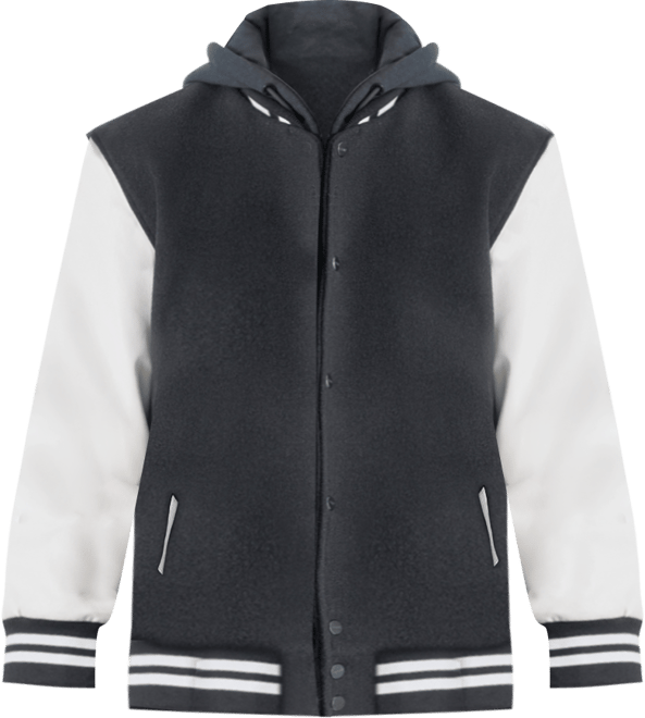 Men's Colorblocked Removable Hood Varsity Jacket