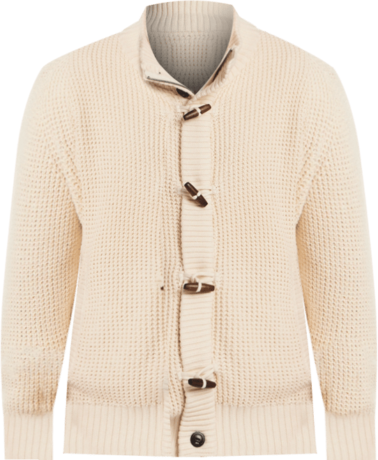 Men's Tuck Stitch Long Sleeves Sweater Jacket