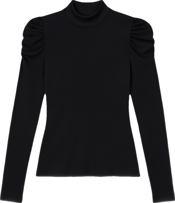 Women's Mock-Neck Puff-Sleeve Top, Created for Macy's