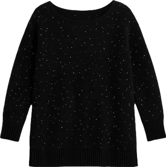 Plus Size Roving Sequin Boat-Neck Tunic Sweater, Macy's Exclusive
