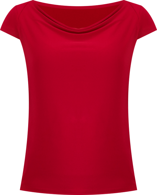 Plus Size Cowlneck Cap-Sleeve Top