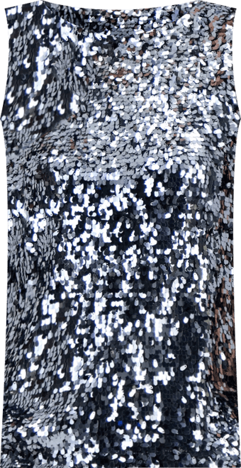 Women's Sequin Sleeveless Boat-Neck Top