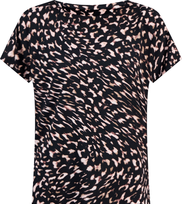 Women's Mixed-Media Short-Sleeve Top