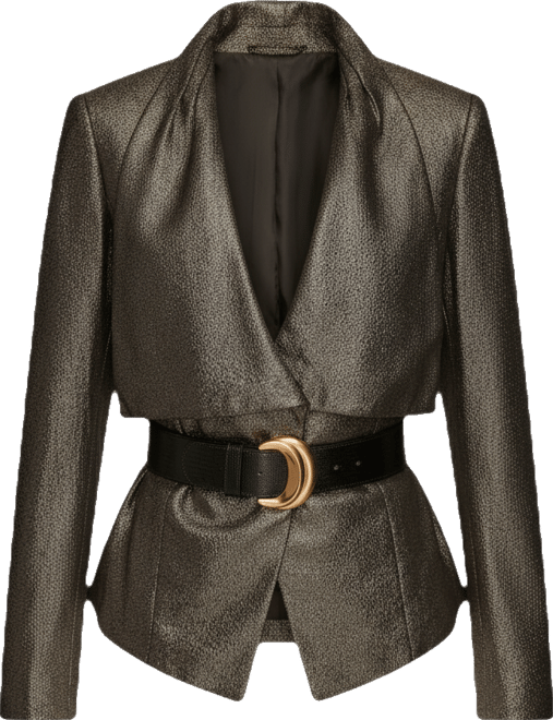 Women's Novelty Belted Long Sleeve Jacket