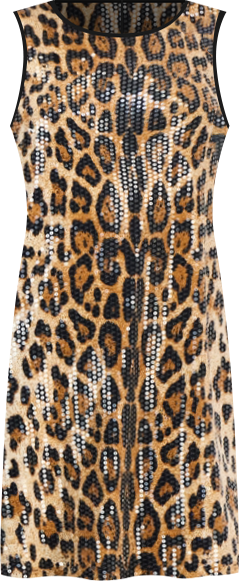 Women's Animal-Print Sequin Shift Dress