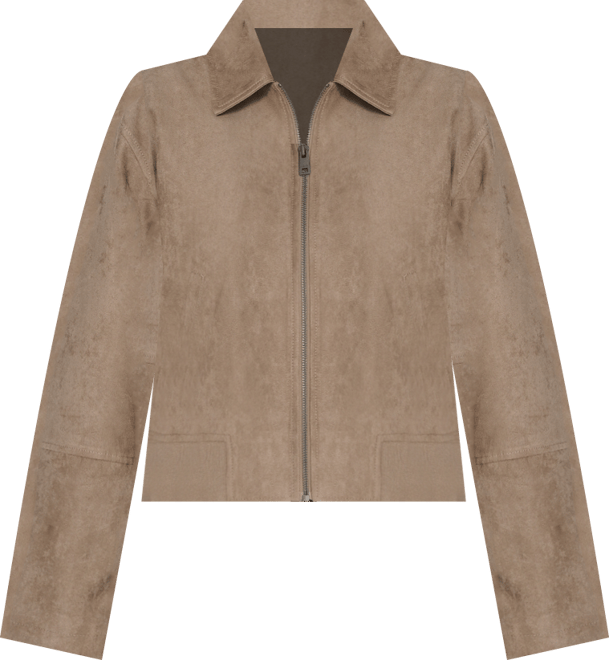 Women's Regular Faux Suede Bomber Jacket