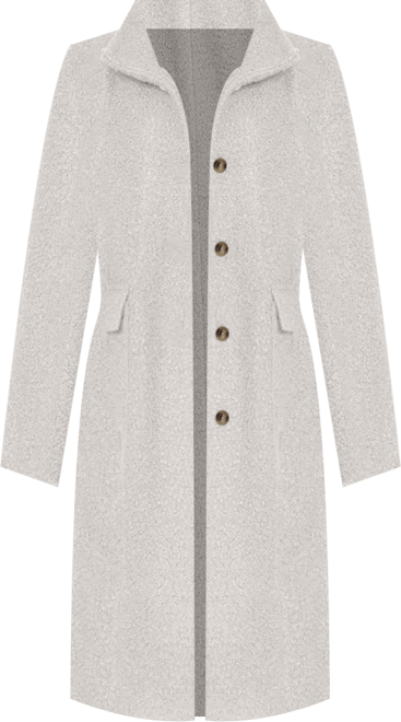 Women's Regular Boucle Stand Collar Car Coat