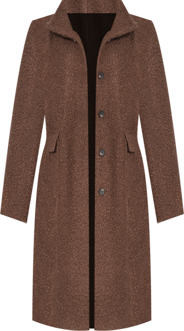 Women's Regular Boucle Stand Collar Car Coat