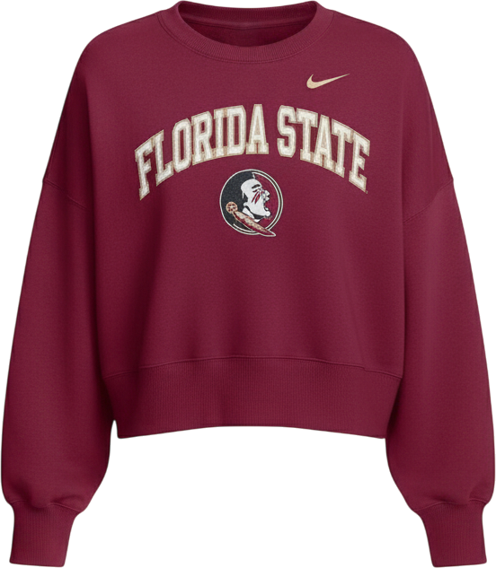 Women's Garnet Florida State Seminoles Oversized Phoenix Arch Pullover Sweatshirt