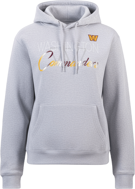Women's Gray Washington Commanders Shadow Logo Fleece Pullover Hoodie