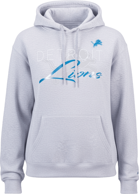 Women's Gray Detroit Lions Shadow Logo Fleece Pullover Hoodie