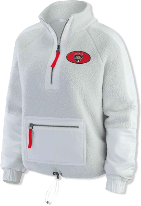 Women's Gray/White Florida Panthers Polar Fleece Quarter-Zip Jacket