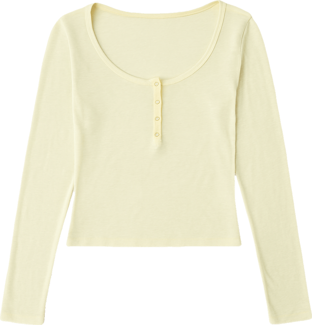 Women's Ria Sheer Long Sleeve Henley Top