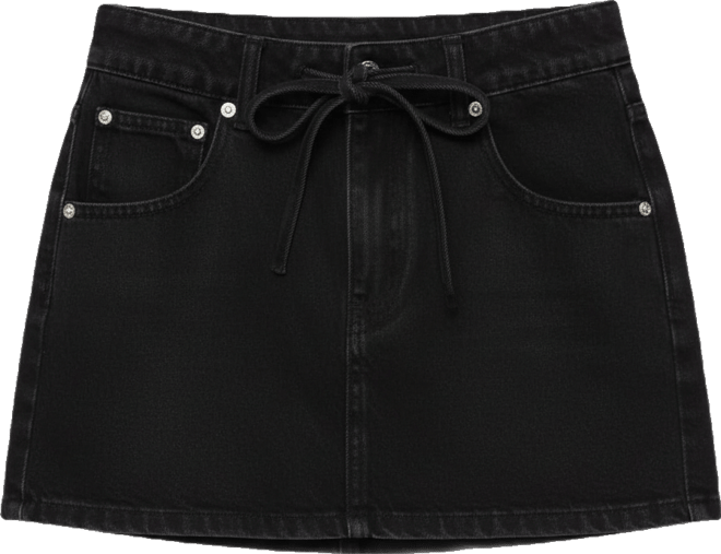 Women's Ziggie Tie Front Denim Mini Skort