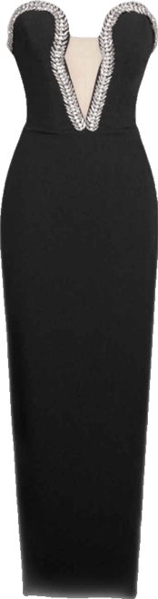 Women's Ivanna Black Crystal Embellished Maxi Dress