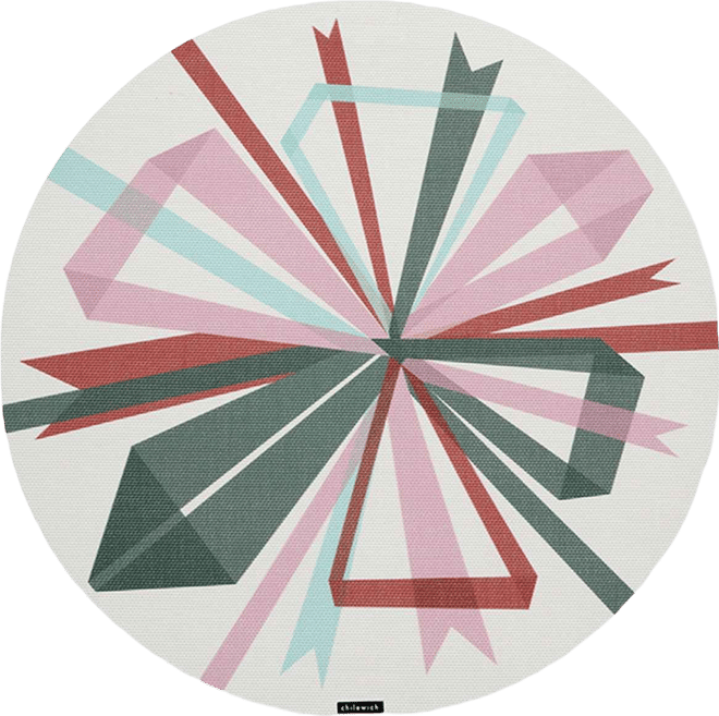 Bow-Print 15" Round Placemat