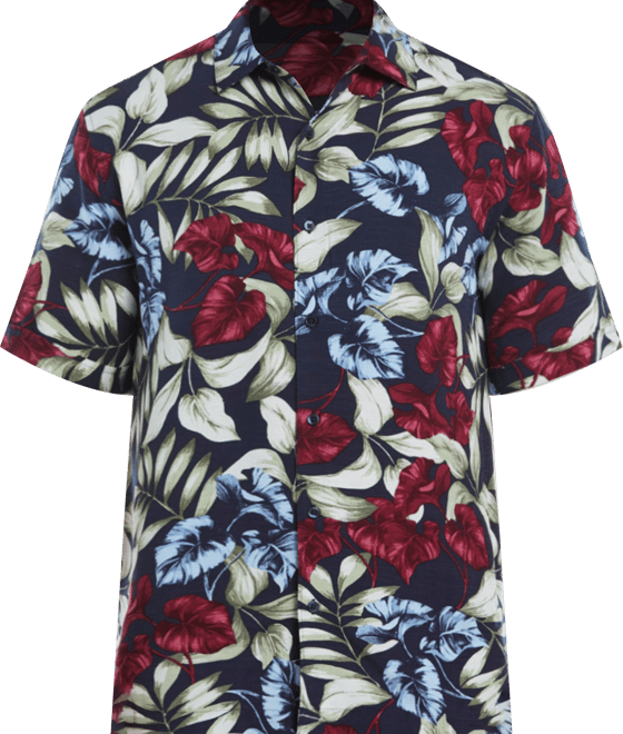 Men's Floral Print Short Sleeve Shirt