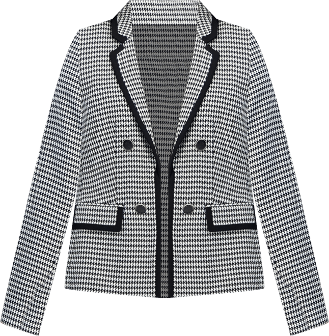 Kasper Petite Houndstooth-Print Open-Front Blazer