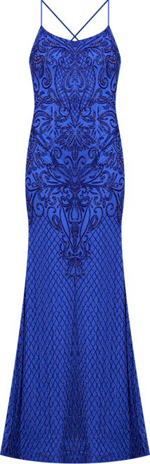 Women's Lace Up Open Back Beaded Dress