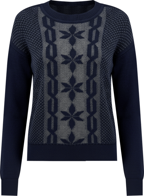 Women's Cotton Snowflake-Motif Sweater