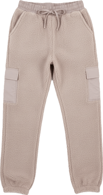Juniors' Sherpa Cargo Jogger Pants