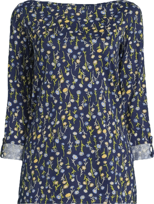 Women's Supima Cotton Adjustable 3/4 Sleeve Boatneck Tunic