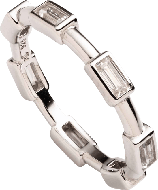 Cubic Zirconia Sterling Silver Band Ring