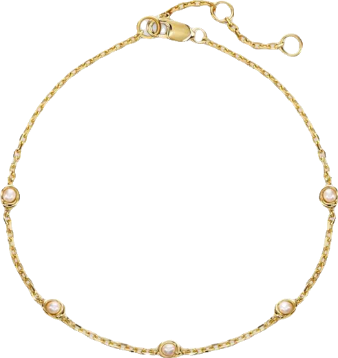 Freshwater Pearl Chain Bracelet in Gold Plated Sterling Silver, Adj 6.5/7.0/7.5 inch