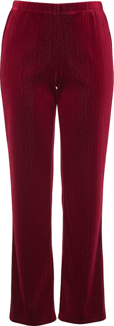 Women's Velvet Straight-Leg Pull-On Pants