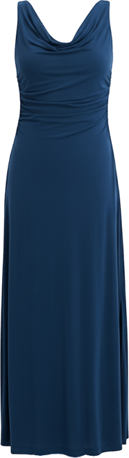 Women's Draped Cowlneck Sleeveless Maxi Dress