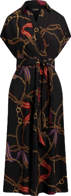 Women's Belted Crepe Dress