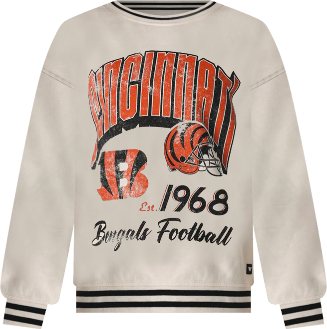Women's Cream Cincinnati Bengals Oversized Vintage French Terry Sweatshirt