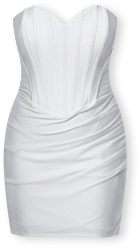 Women's Ivory Strapless Corset Mini Dress