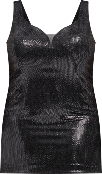 Fitted Sequin Plus Size Gunmetal Silver Party Dress