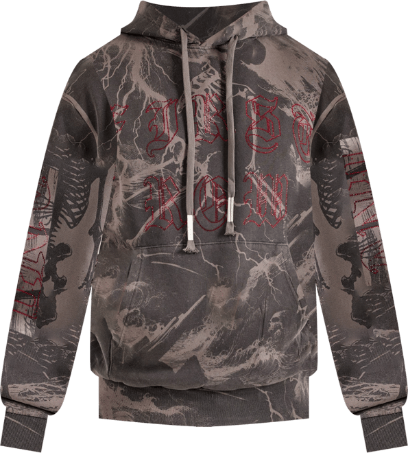 First Row Lightning Skull Fleece Pullover Hoodie