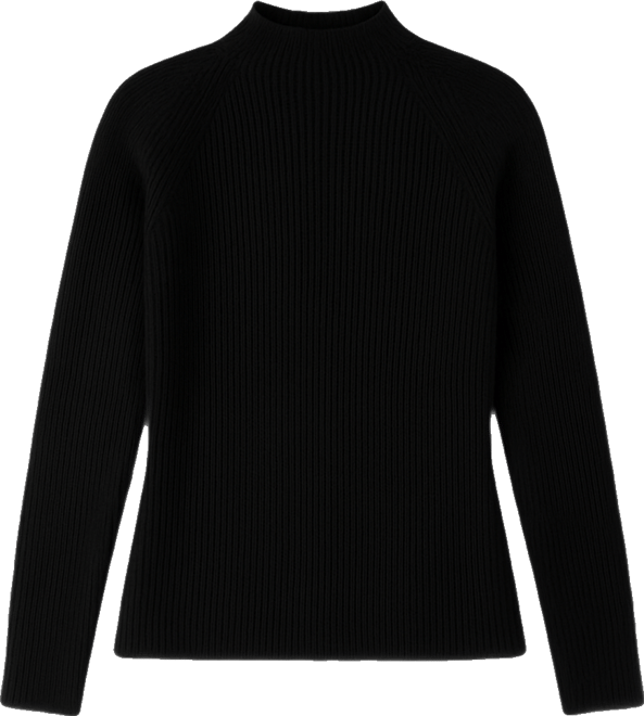 Women's 100% Pure Cashmere Long Sleeve Chunky Rib Funnel Neck Sweater