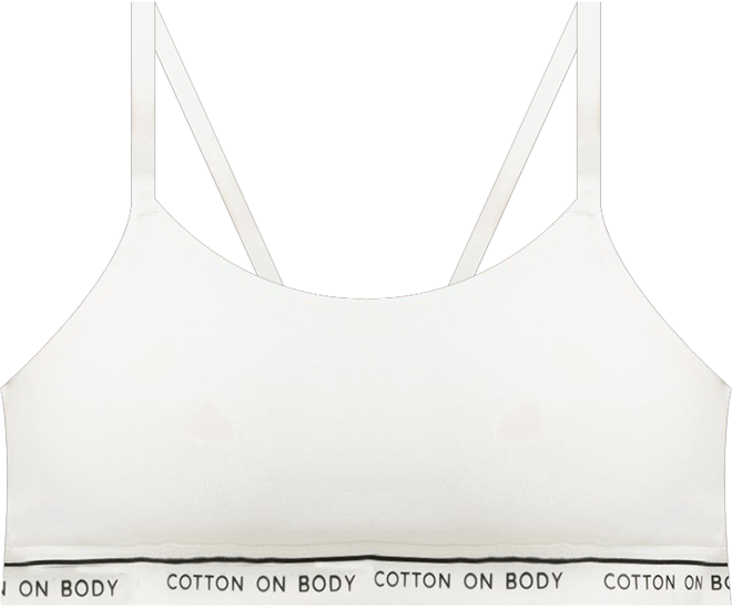 Women's Branded Cotton Scoop Bralette