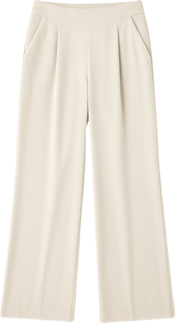 Women's Pleated Wide Leg Stretch Trouser