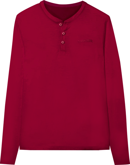 Men's Henley Neck Sleep Top