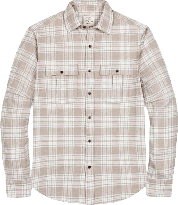 Men's Organic Flannel Double Pocket Button Down Shirt