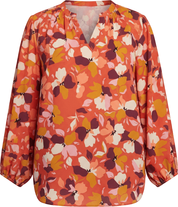 Plus Size Puff Sleeve Popover Top