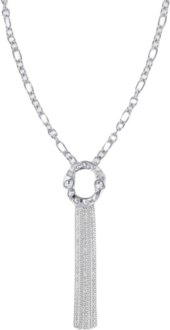 Crystal Circle & Fringe Pendant Necklace, 28" + 3" extender, Macy's Exclusive