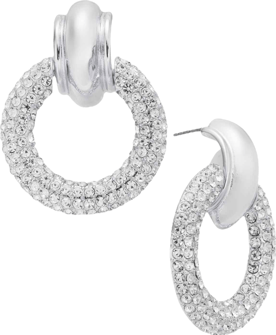 Pave Circle Drop Earrings, Macy's Exclusive