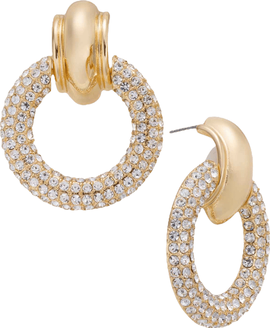 Pave Circle Drop Earrings, Macy's Exclusive
