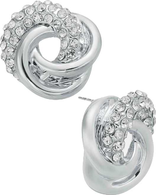 Pave Knot Stud Earrings, Macy's Exclusive