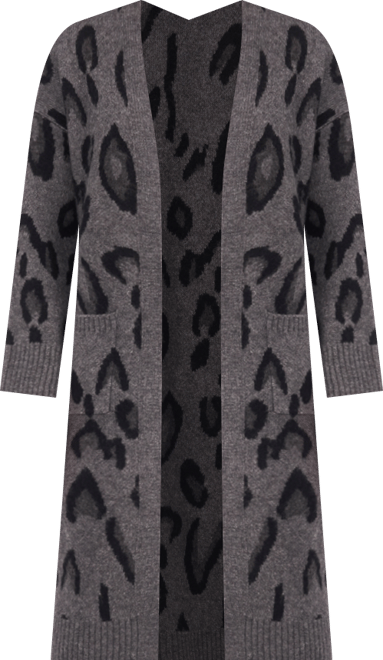Women's Long Sleeve Animal Print Cardigan