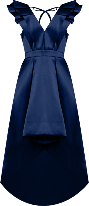 Women's Frill Sleeve V-Neck Midi Dress