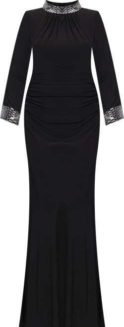 Women's Long Sleeve Mock Neck Gown