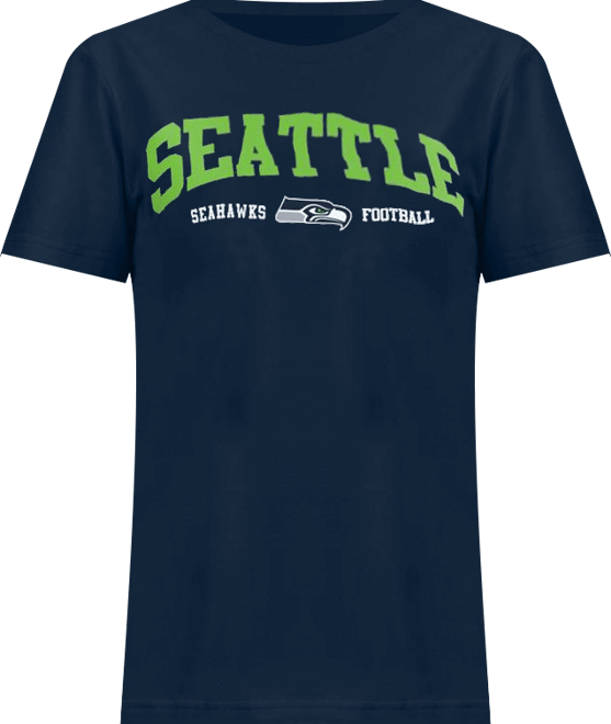 Women's Navy Seattle Seahawks Super-Slim Lightweight Winning Crew T-Shirt